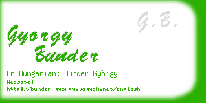 gyorgy bunder business card