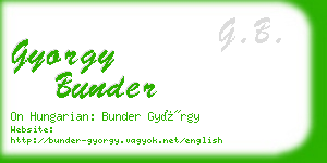 gyorgy bunder business card
